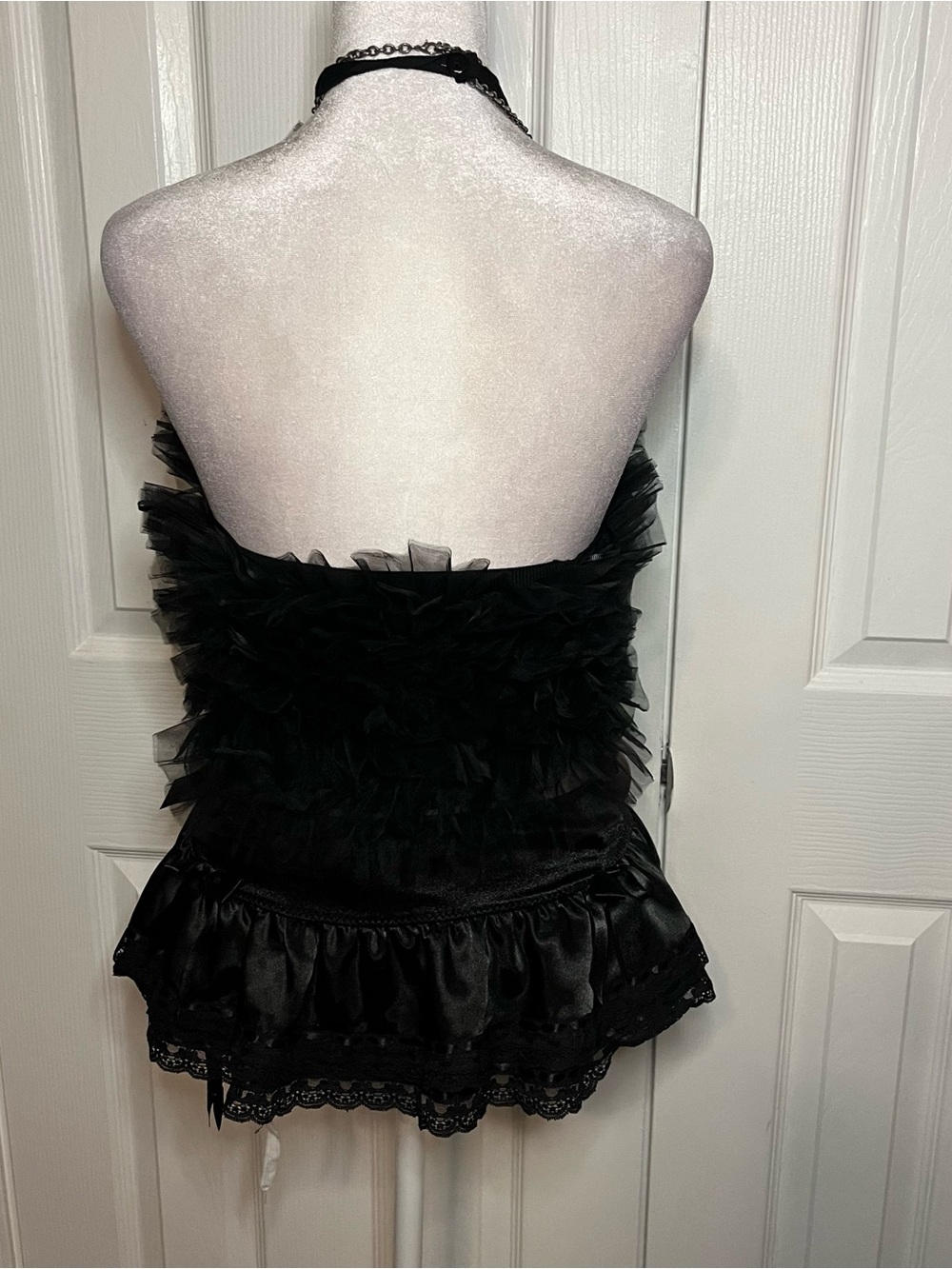 Black Nwt Zara ruffle tulle halter top - Picture 7 of 9